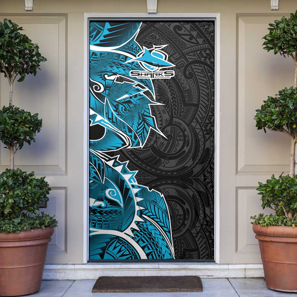 Cronulla Sharks Door Cover Polynesian Tribal Tattoo Pacific Sport Art
