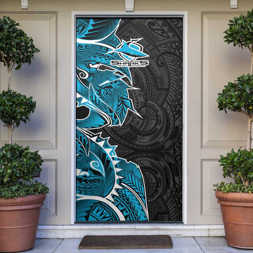 Cronulla Sharks Door Cover Polynesian Tribal Tattoo Pacific Sport Art