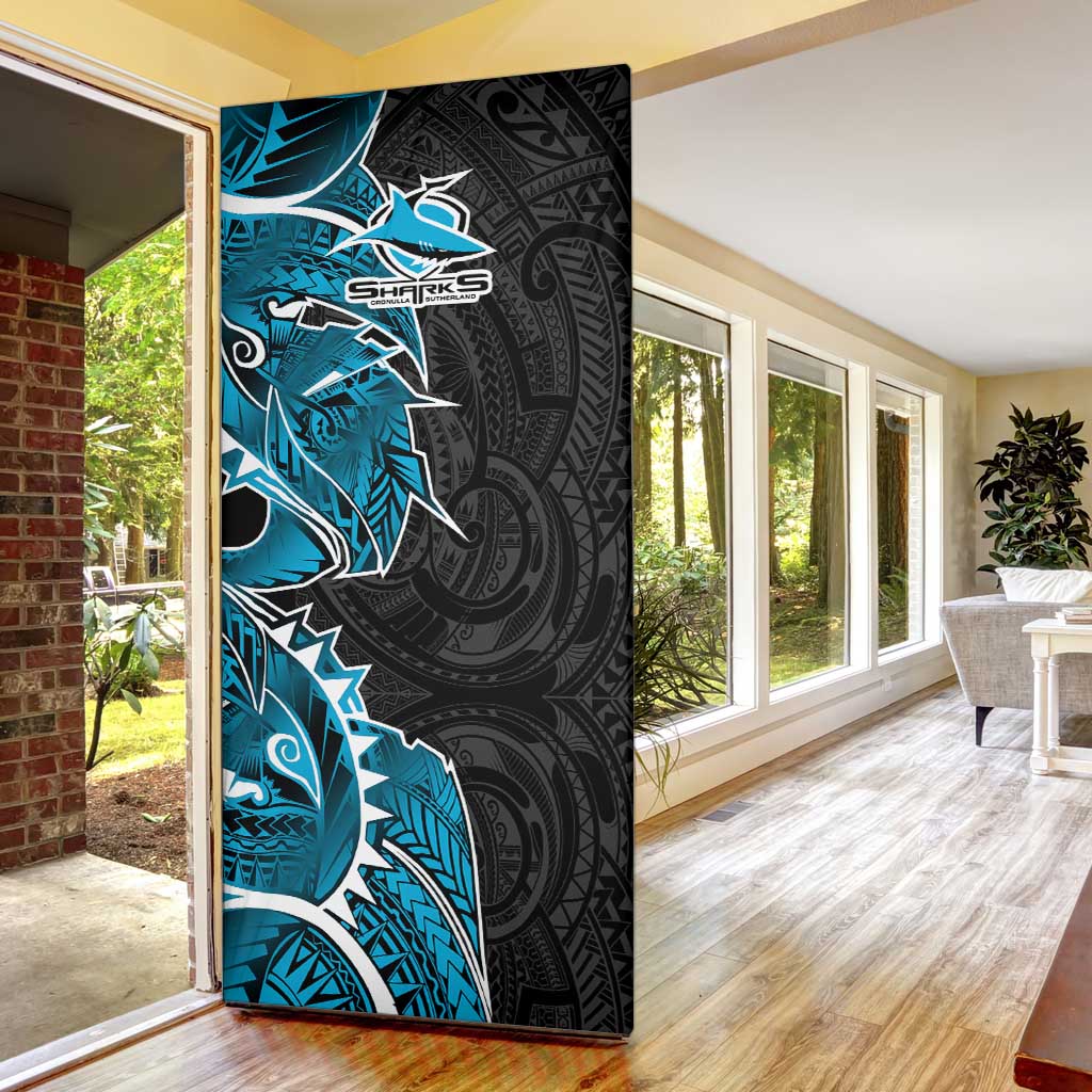 Cronulla Sharks Door Cover Polynesian Tribal Tattoo Pacific Sport Art