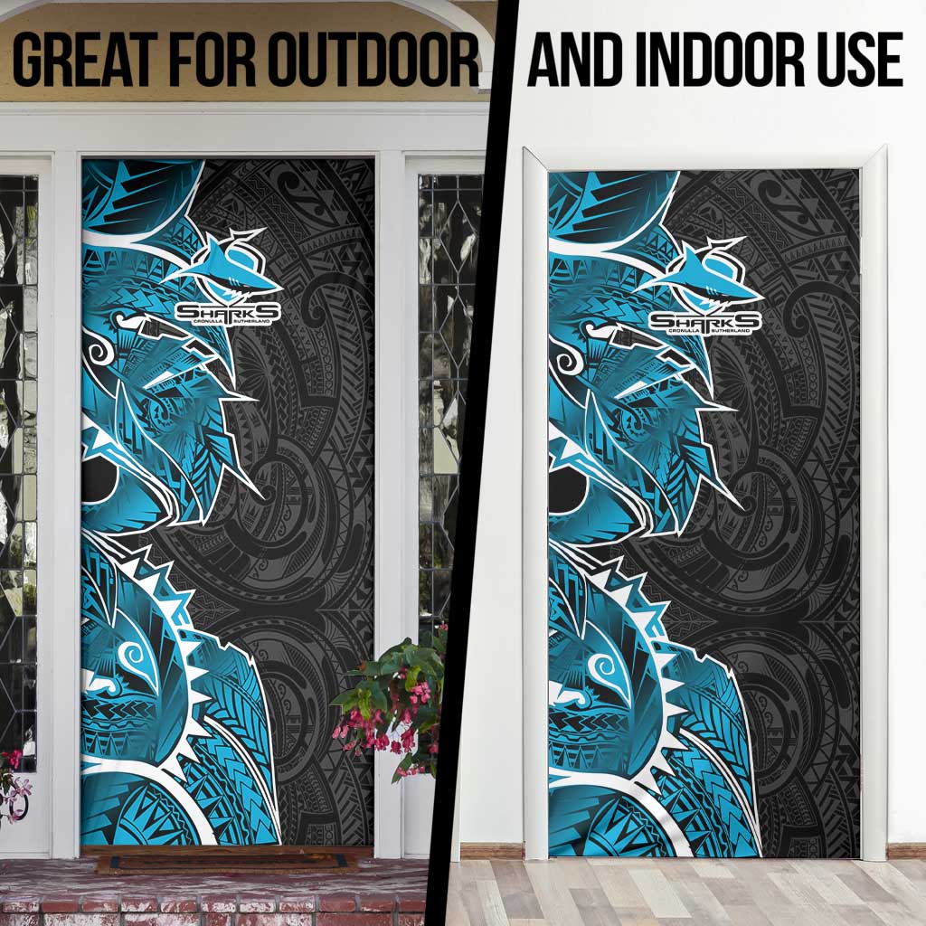 Cronulla Sharks Door Cover Polynesian Tribal Tattoo Pacific Sport Art