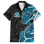 Cronulla Sharks Family Matching Puletasi and Hawaiian Shirt Polynesian Tribal Tattoo Pacific Sport Art
