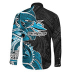 Cronulla Sharks Family Matching Tank Maxi Dress and Hawaiian Shirt Polynesian Tribal Tattoo Pacific Sport Art