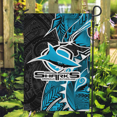 Cronulla Sharks Garden Flag Polynesian Tribal Tattoo Pacific Sport Art