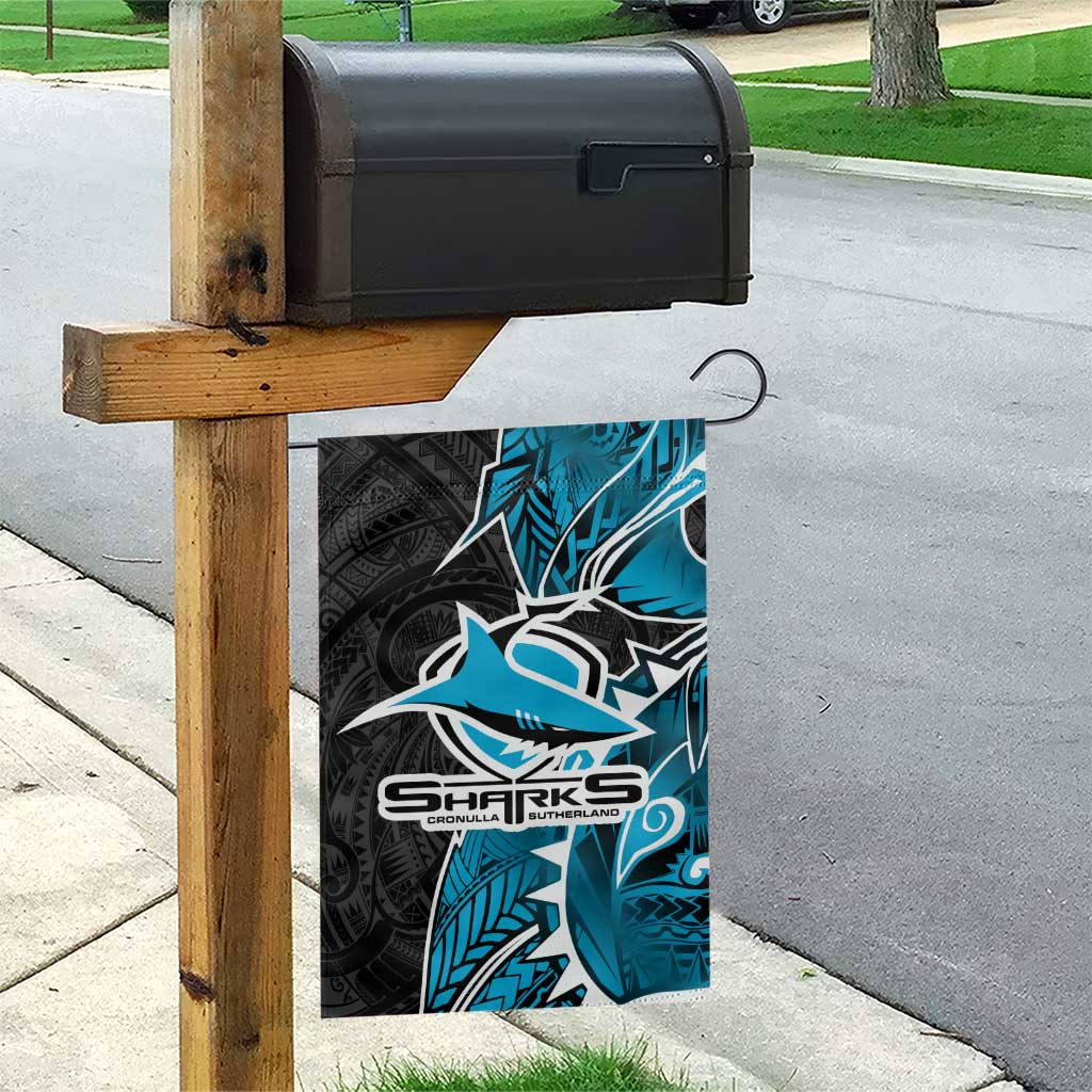 Cronulla Sharks Garden Flag Polynesian Tribal Tattoo Pacific Sport Art