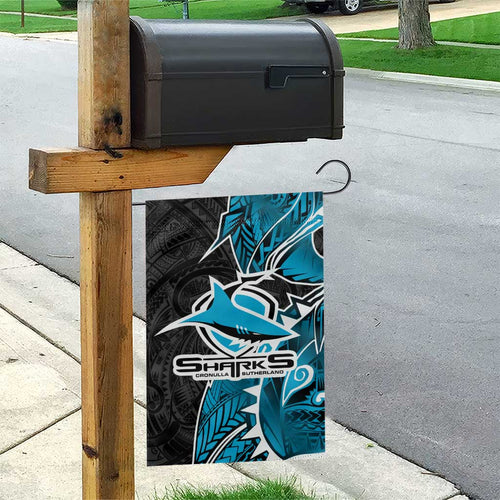 Cronulla Sharks Garden Flag Polynesian Tribal Tattoo Pacific Sport Art