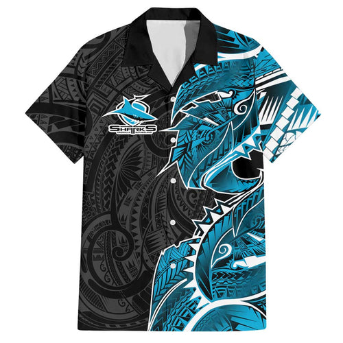 Cronulla Sharks Hawaiian Shirt Polynesian Tribal Tattoo Pacific Sport Art