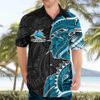 Cronulla Sharks Hawaiian Shirt Polynesian Tribal Tattoo Pacific Sport Art