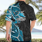Cronulla Sharks Hawaiian Shirt Polynesian Tribal Tattoo Pacific Sport Art
