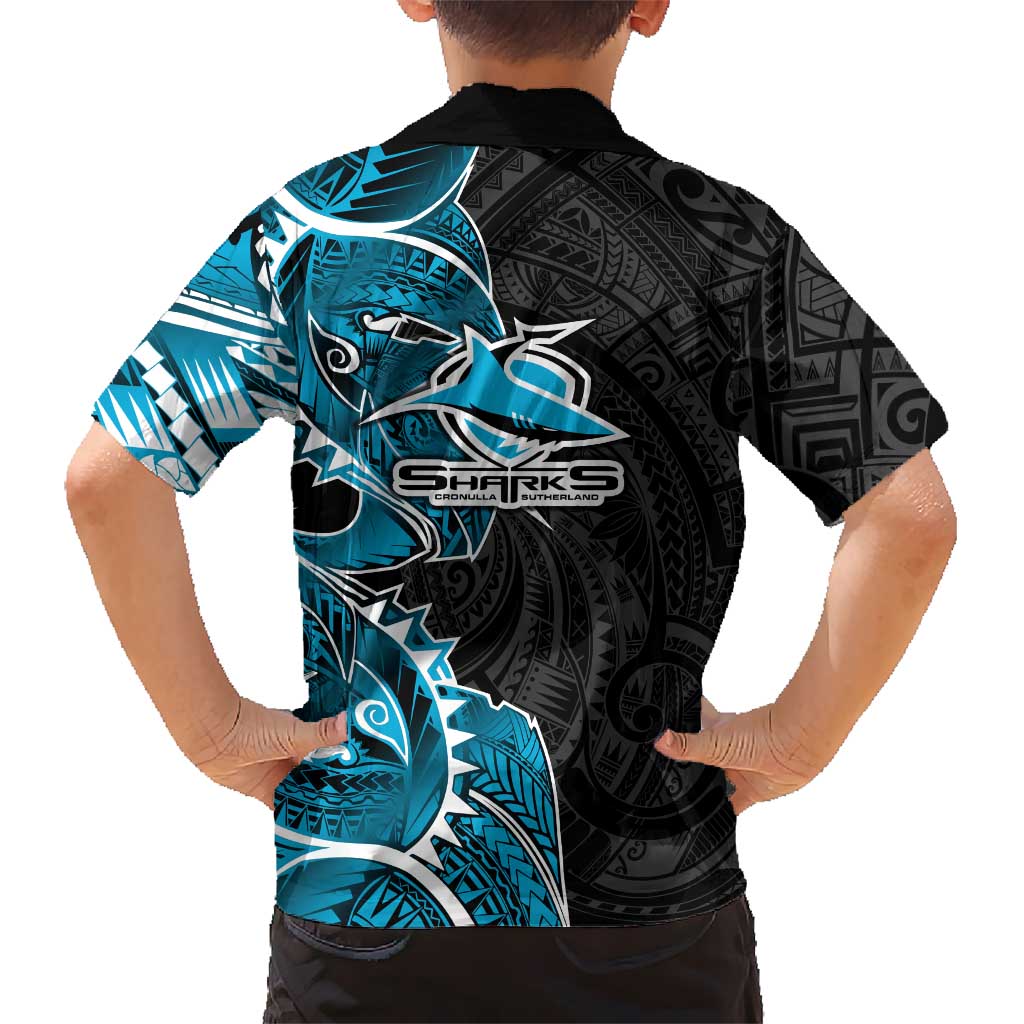 Cronulla Sharks Hawaiian Shirt Polynesian Tribal Tattoo Pacific Sport Art
