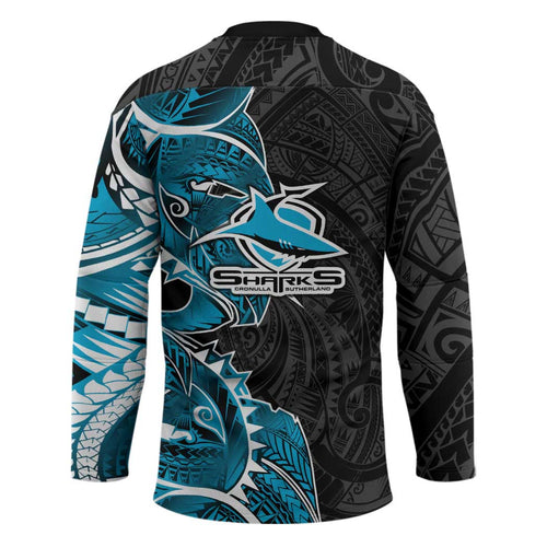 Cronulla Sharks Hockey Jersey Polynesian Tribal Tattoo Pacific Sport Art