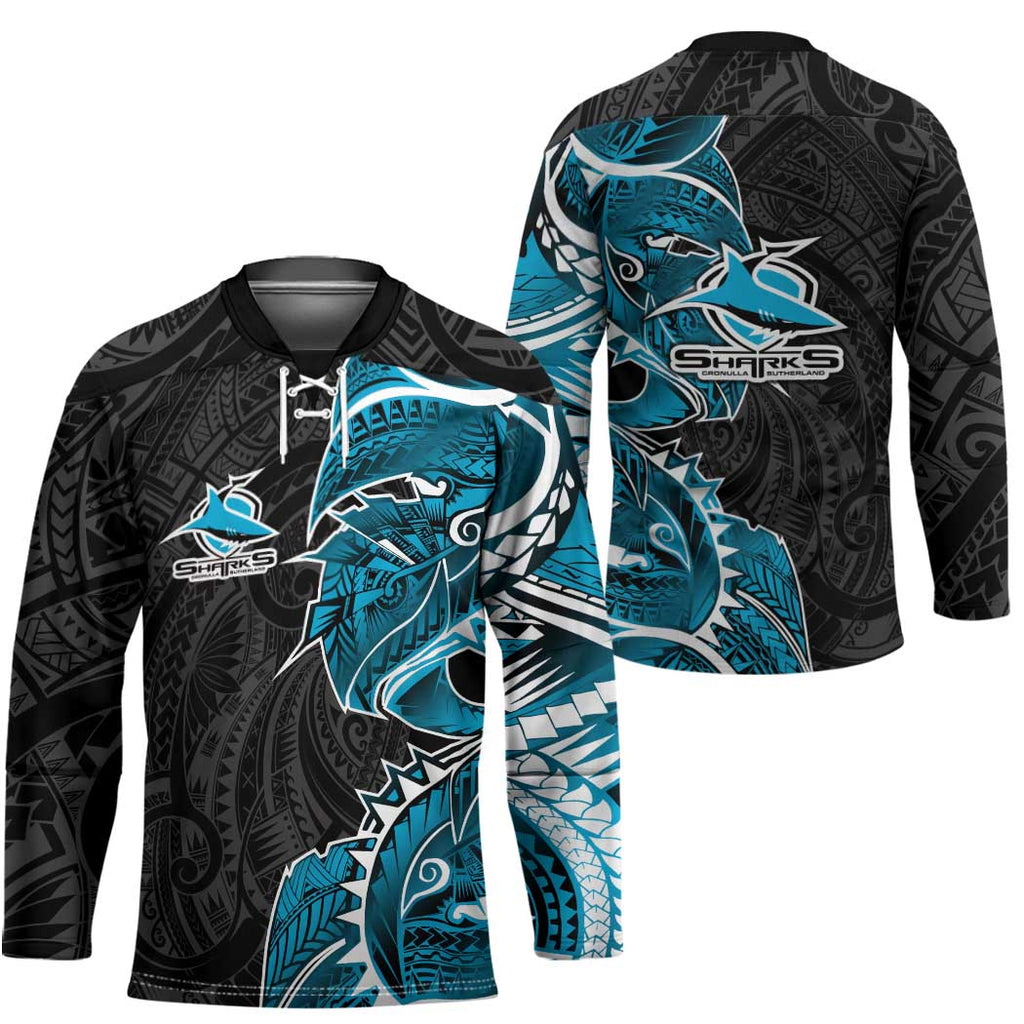 Cronulla Sharks Hockey Jersey Polynesian Tribal Tattoo Pacific Sport Art