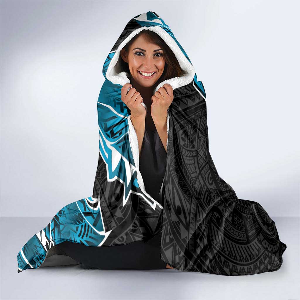 Cronulla Sharks Hooded Blanket Polynesian Tribal Tattoo Pacific Sport Art