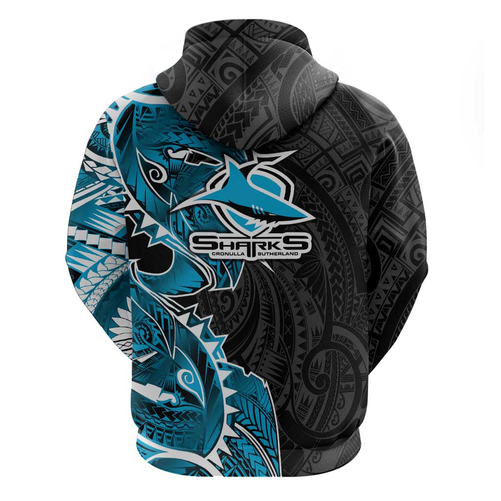 Cronulla Sharks Hoodie Polynesian Tribal Tattoo Pacific Sport Art