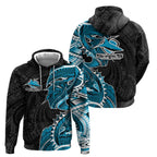 Cronulla Sharks Hoodie Polynesian Tribal Tattoo Pacific Sport Art