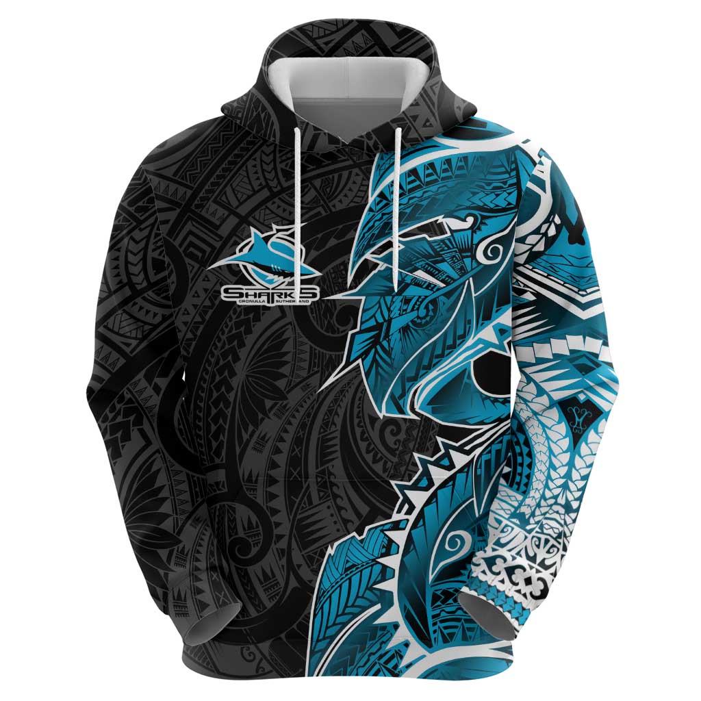 Cronulla Sharks Hoodie Polynesian Tribal Tattoo Pacific Sport Art