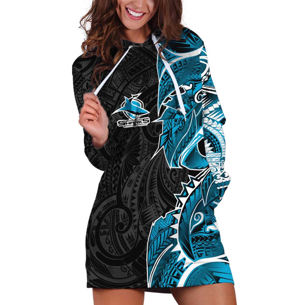 Cronulla Sharks Hoodie Dress Polynesian Tribal Tattoo Pacific Sport Art