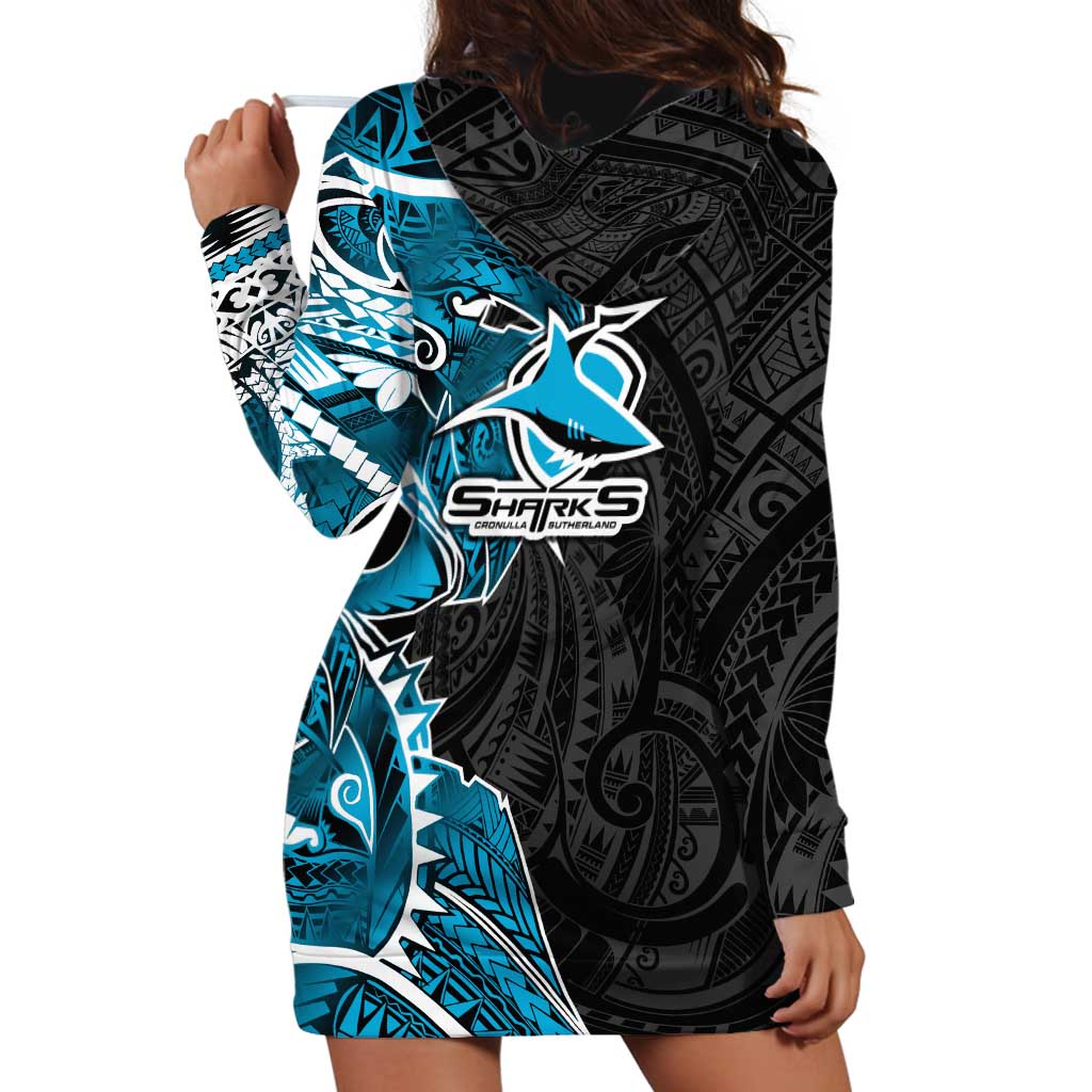 Cronulla Sharks Hoodie Dress Polynesian Tribal Tattoo Pacific Sport Art