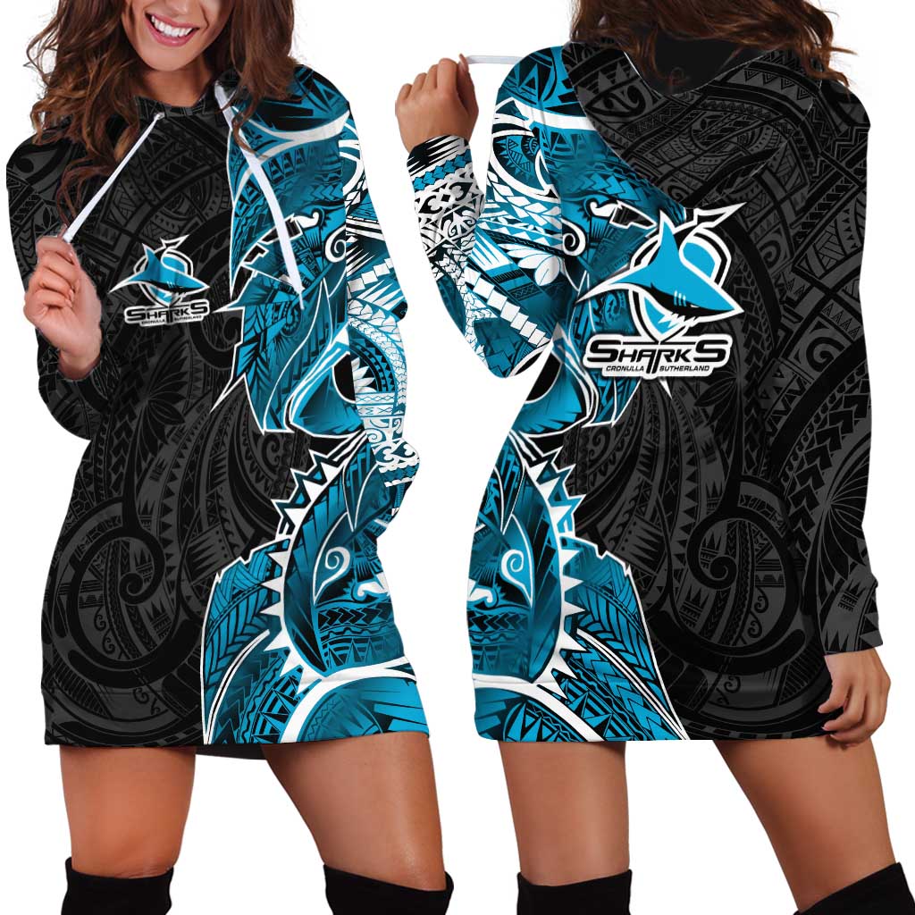 Cronulla Sharks Hoodie Dress Polynesian Tribal Tattoo Pacific Sport Art