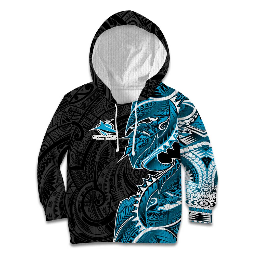 Cronulla Sharks Kid Hoodie Polynesian Tribal Tattoo Pacific Sport Art