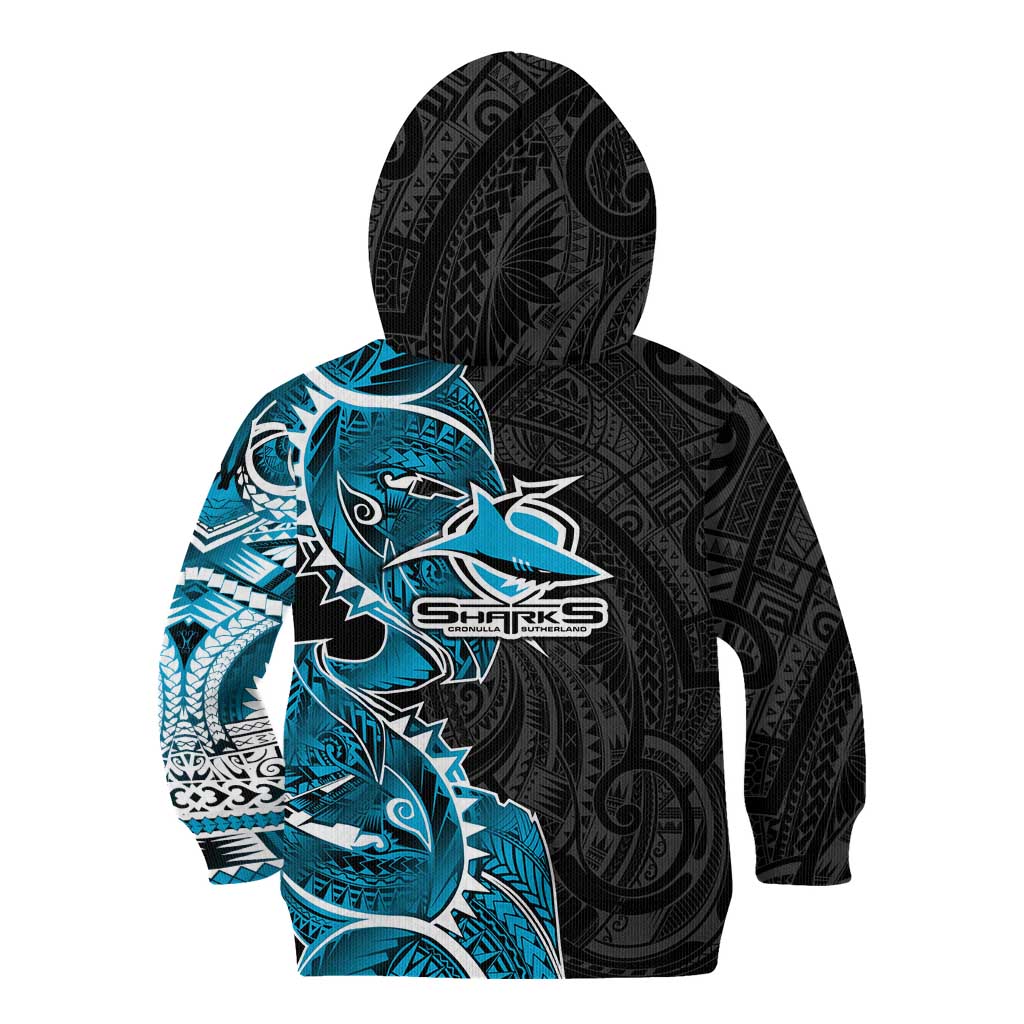 Cronulla Sharks Kid Hoodie Polynesian Tribal Tattoo Pacific Sport Art