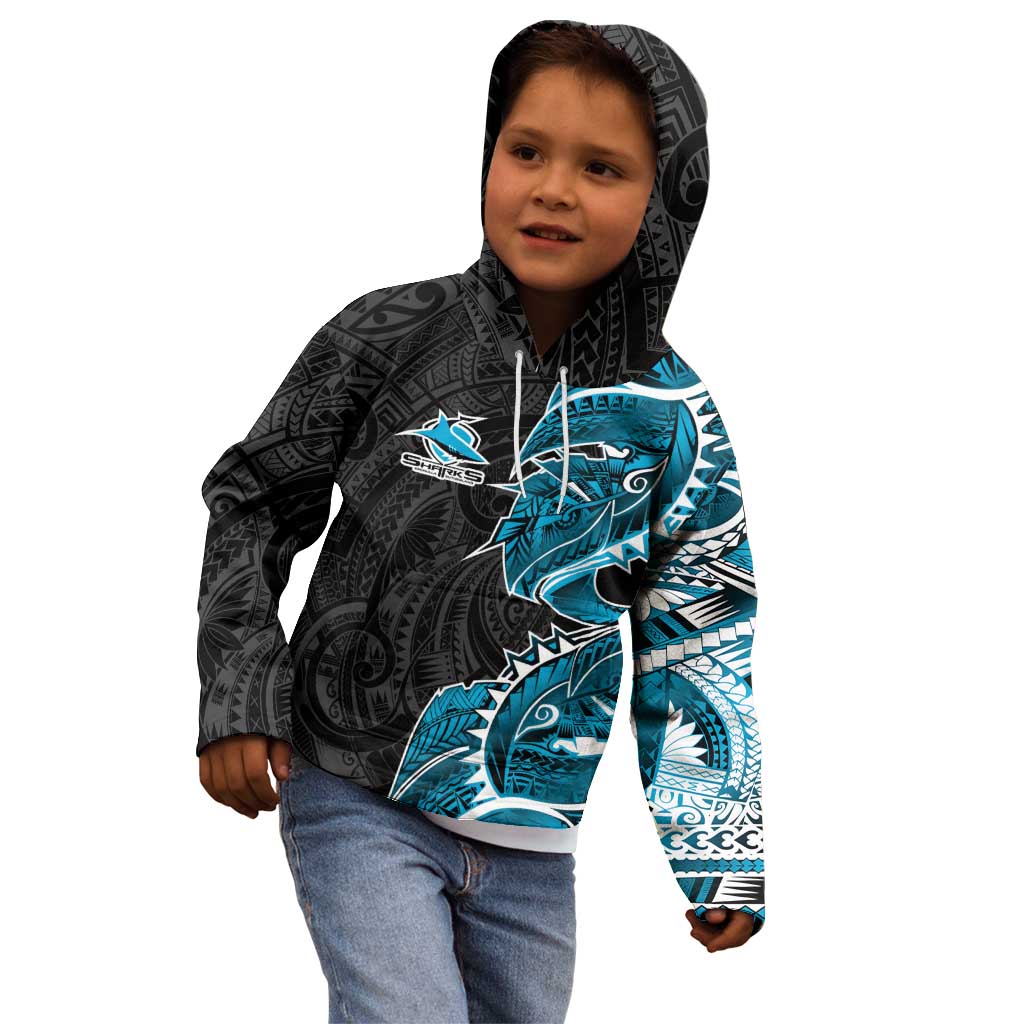 Cronulla Sharks Kid Hoodie Polynesian Tribal Tattoo Pacific Sport Art