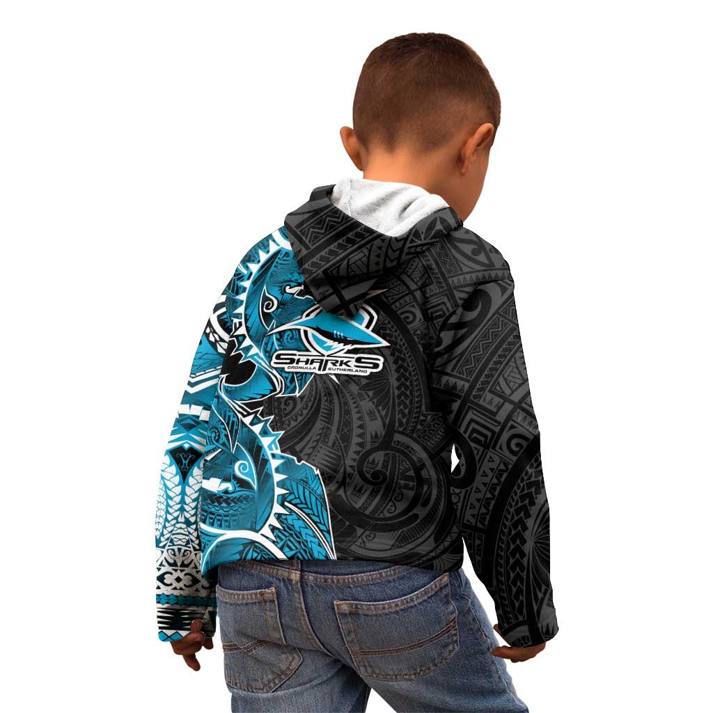 Cronulla Sharks Kid Hoodie Polynesian Tribal Tattoo Pacific Sport Art