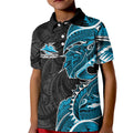 Cronulla Sharks Kid Polo Shirt Polynesian Tribal Tattoo Pacific Sport Art