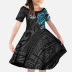 Cronulla Sharks Kid Short Sleeve Dress Polynesian Tribal Tattoo Pacific Sport Art
