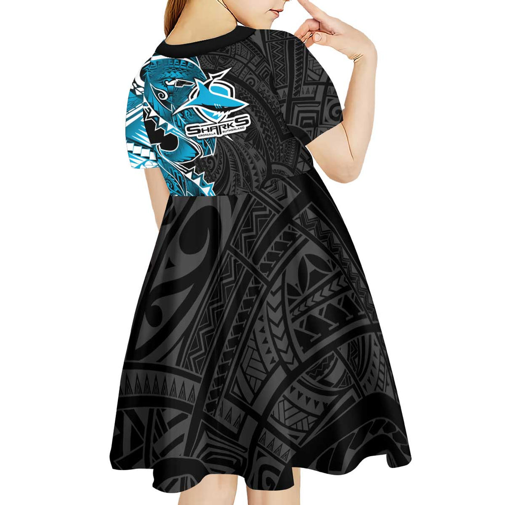 Cronulla Sharks Kid Short Sleeve Dress Polynesian Tribal Tattoo Pacific Sport Art