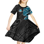 Cronulla Sharks Kid Short Sleeve Dress Polynesian Tribal Tattoo Pacific Sport Art