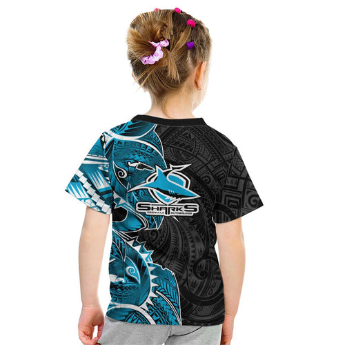 Cronulla Sharks Kid T Shirt Polynesian Tribal Tattoo Pacific Sport Art