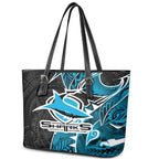 Cronulla Sharks Leather Tote Bag Polynesian Tribal Tattoo Pacific Sport Art