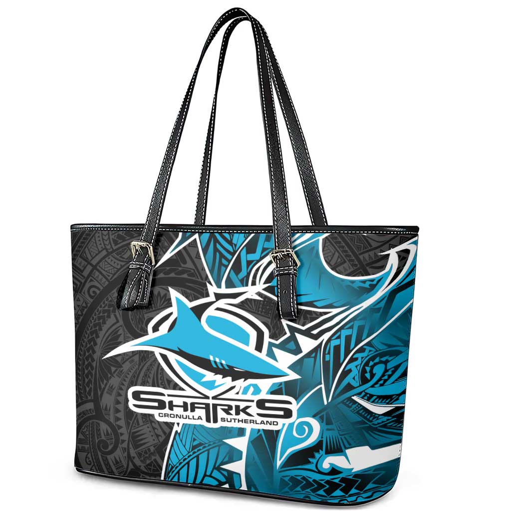 Cronulla Sharks Leather Tote Bag Polynesian Tribal Tattoo Pacific Sport Art