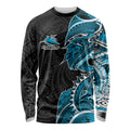 Cronulla Sharks Long Sleeve Shirt Polynesian Tribal Tattoo Pacific Sport Art