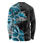 Cronulla Sharks Long Sleeve Shirt Polynesian Tribal Tattoo Pacific Sport Art