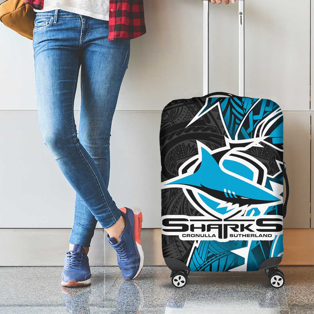 Cronulla Sharks Luggage Cover Polynesian Tribal Tattoo Pacific Sport Art