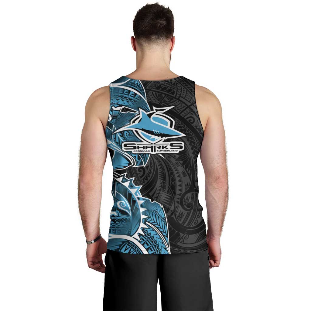Cronulla Sharks Men Tank Top Polynesian Tribal Tattoo Pacific Sport Art
