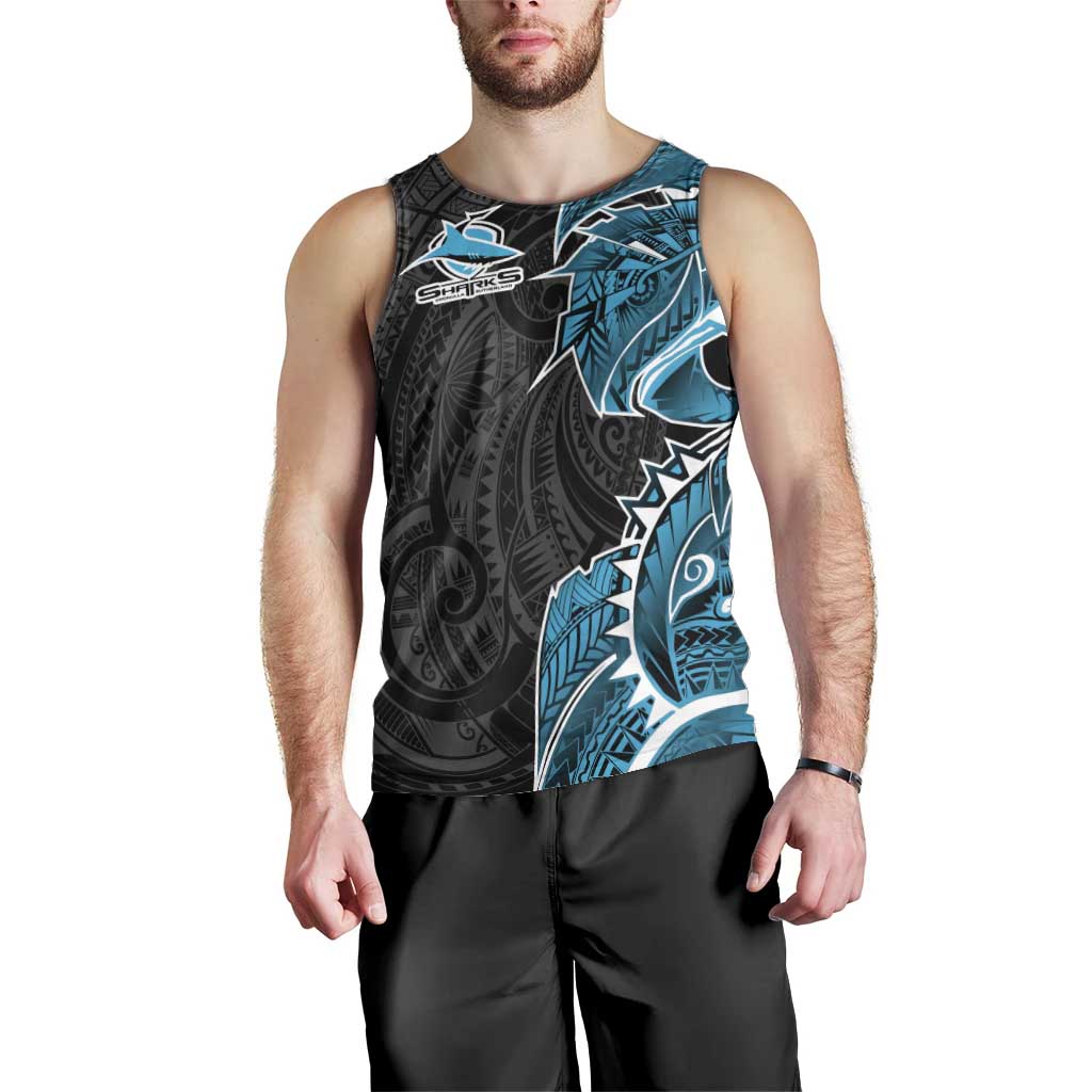Cronulla Sharks Men Tank Top Polynesian Tribal Tattoo Pacific Sport Art