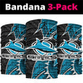 Cronulla Sharks Neck Gaiter Polynesian Tribal Tattoo Pacific Sport Art