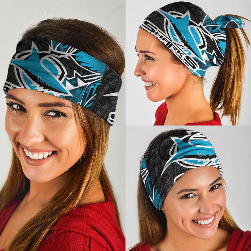 Cronulla Sharks Neck Gaiter Polynesian Tribal Tattoo Pacific Sport Art