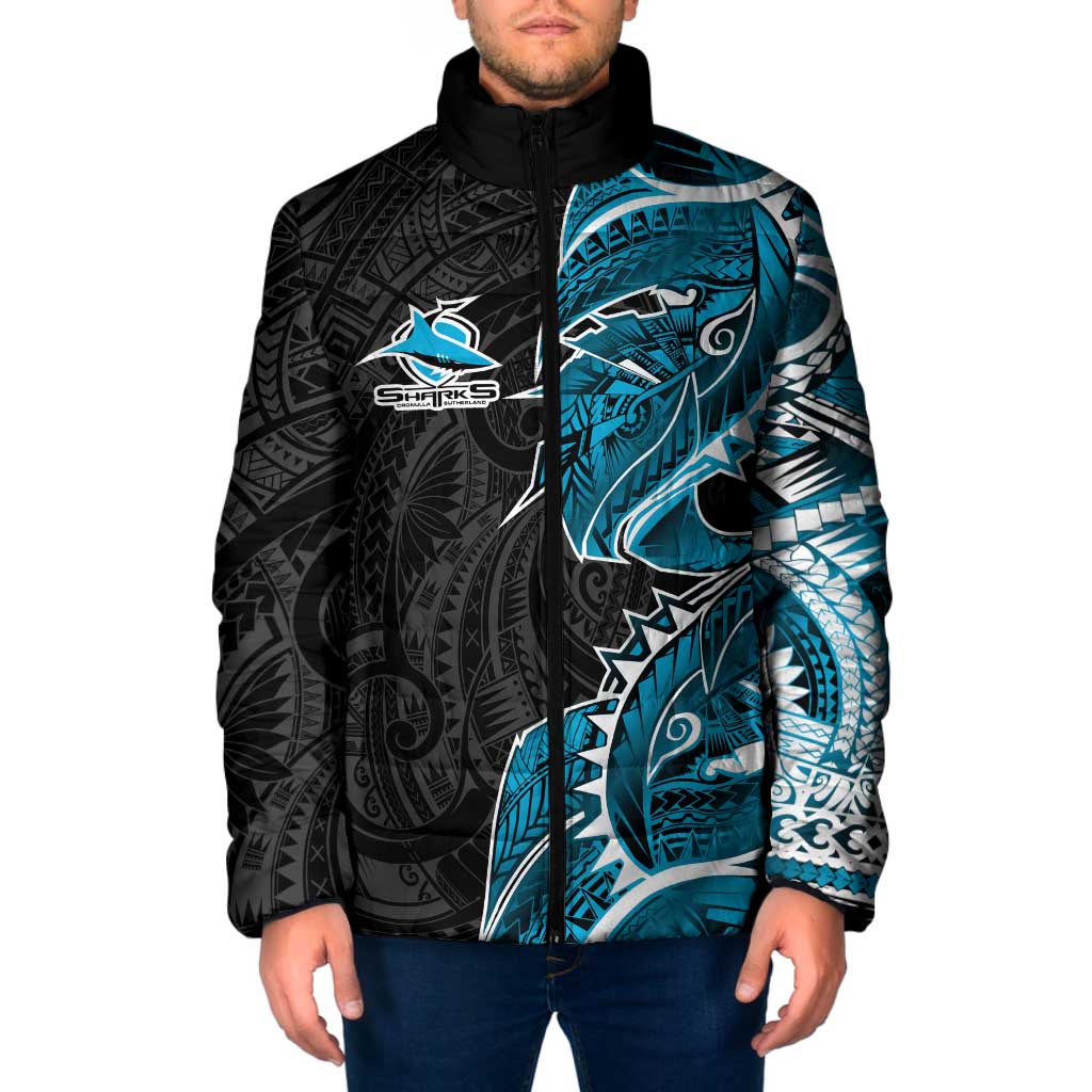 Cronulla Sharks Padded Jacket Polynesian Tribal Tattoo Pacific Sport Art