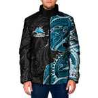 Cronulla Sharks Padded Jacket Polynesian Tribal Tattoo Pacific Sport Art