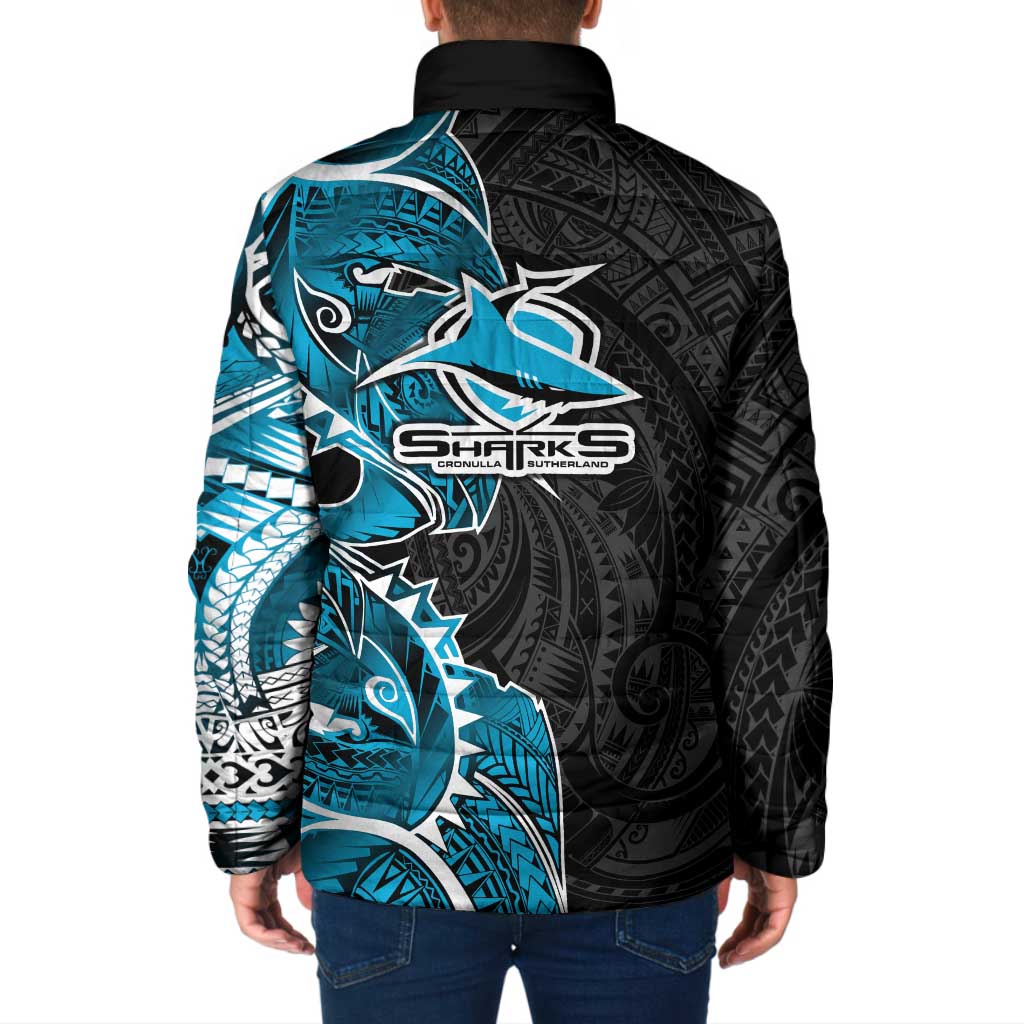 Cronulla Sharks Padded Jacket Polynesian Tribal Tattoo Pacific Sport Art