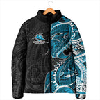 Cronulla Sharks Padded Jacket Polynesian Tribal Tattoo Pacific Sport Art