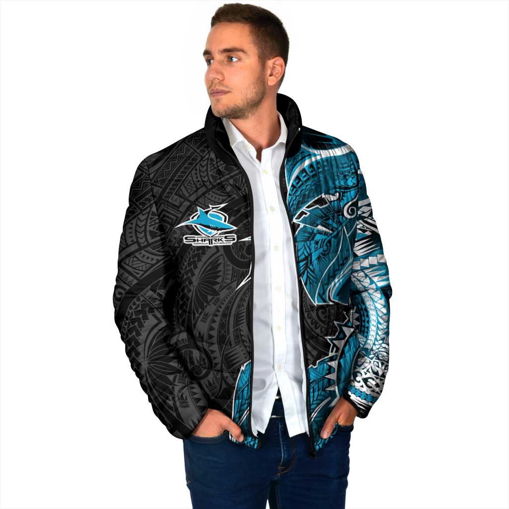 Cronulla Sharks Padded Jacket Polynesian Tribal Tattoo Pacific Sport Art