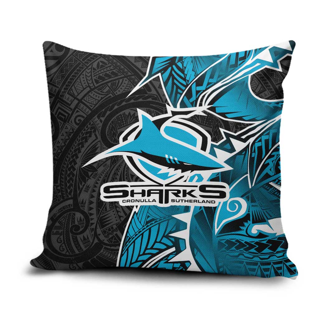 Cronulla Sharks Pillow Cover Polynesian Tribal Tattoo Pacific Sport Art