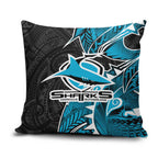 Cronulla Sharks Pillow Cover Polynesian Tribal Tattoo Pacific Sport Art