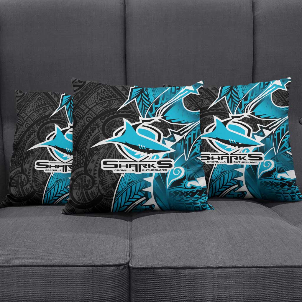 Cronulla Sharks Pillow Cover Polynesian Tribal Tattoo Pacific Sport Art