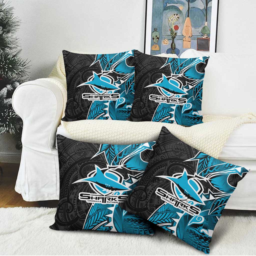 Cronulla Sharks Pillow Cover Polynesian Tribal Tattoo Pacific Sport Art