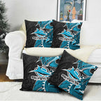 Cronulla Sharks Pillow Cover Polynesian Tribal Tattoo Pacific Sport Art